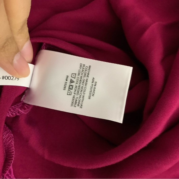 NWT! Express- Satin Cowl Neck Midi Dress-Magenta/Berry. Size Small. GORGEOUS! - Picture 14 of 16